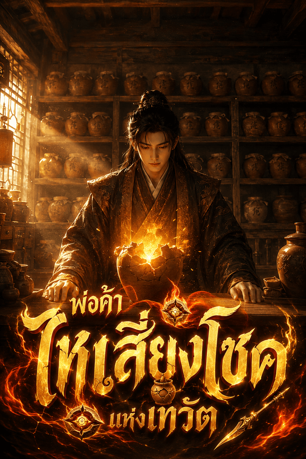 ปกนิยาย พ่อค้าไหเสี่ยงโชคแห่งเทวัต